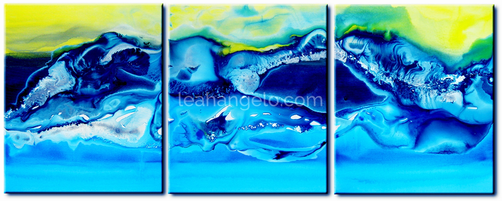 VIVID SEA LIFE - Acrylics on Canvas (Triptych 152 x 61 cm) - Leah Angelo