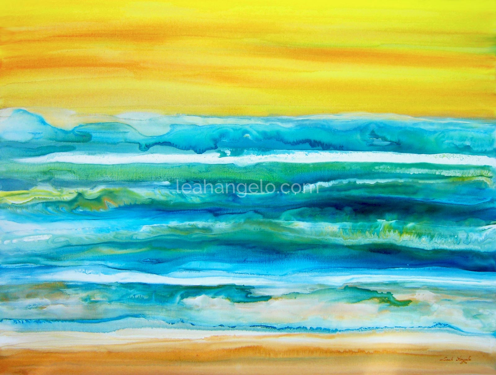 SUN KISSED - acrylic on canvas (122x92 cm) - Leah Angelo