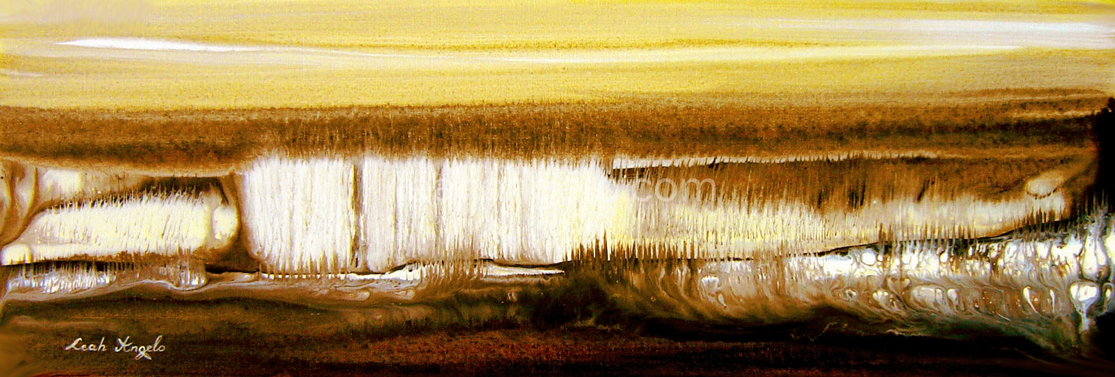 SHIMMERING WETLANDS - acrylic on canvas (91x30 cm) - Leah Angelo