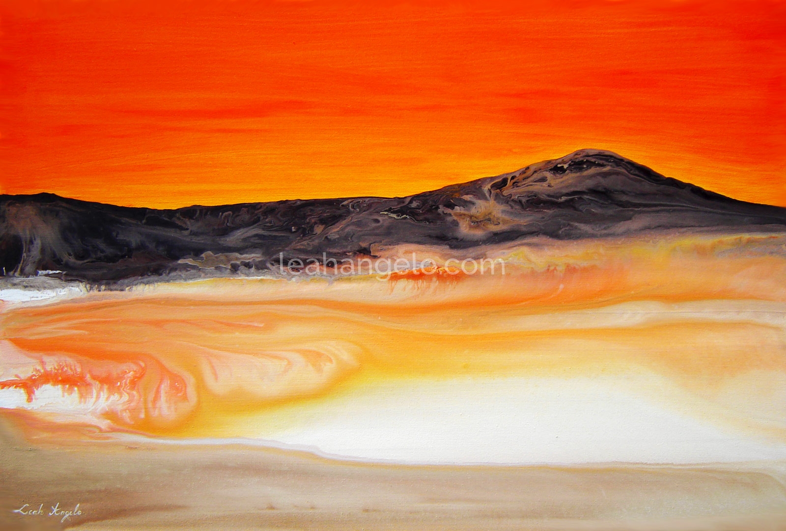 ISLAND OF PARADISE 1 - acrylic on canvas (102x76 cm) - Leah Angelo
