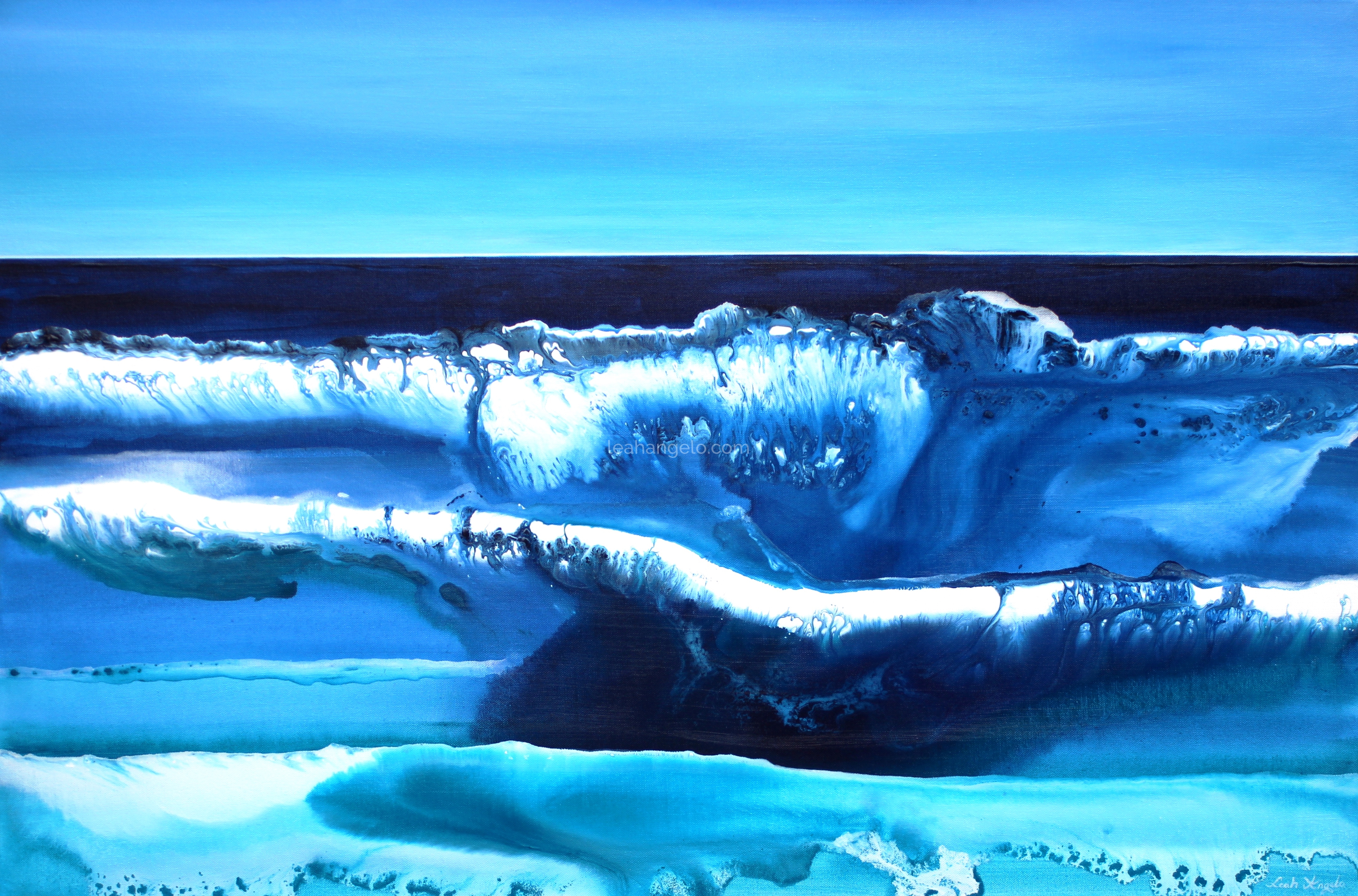 HEARTBEAT OF THE OCEAN - Acrylics on Canvas - (120 x 80 cm) Leah Angelo