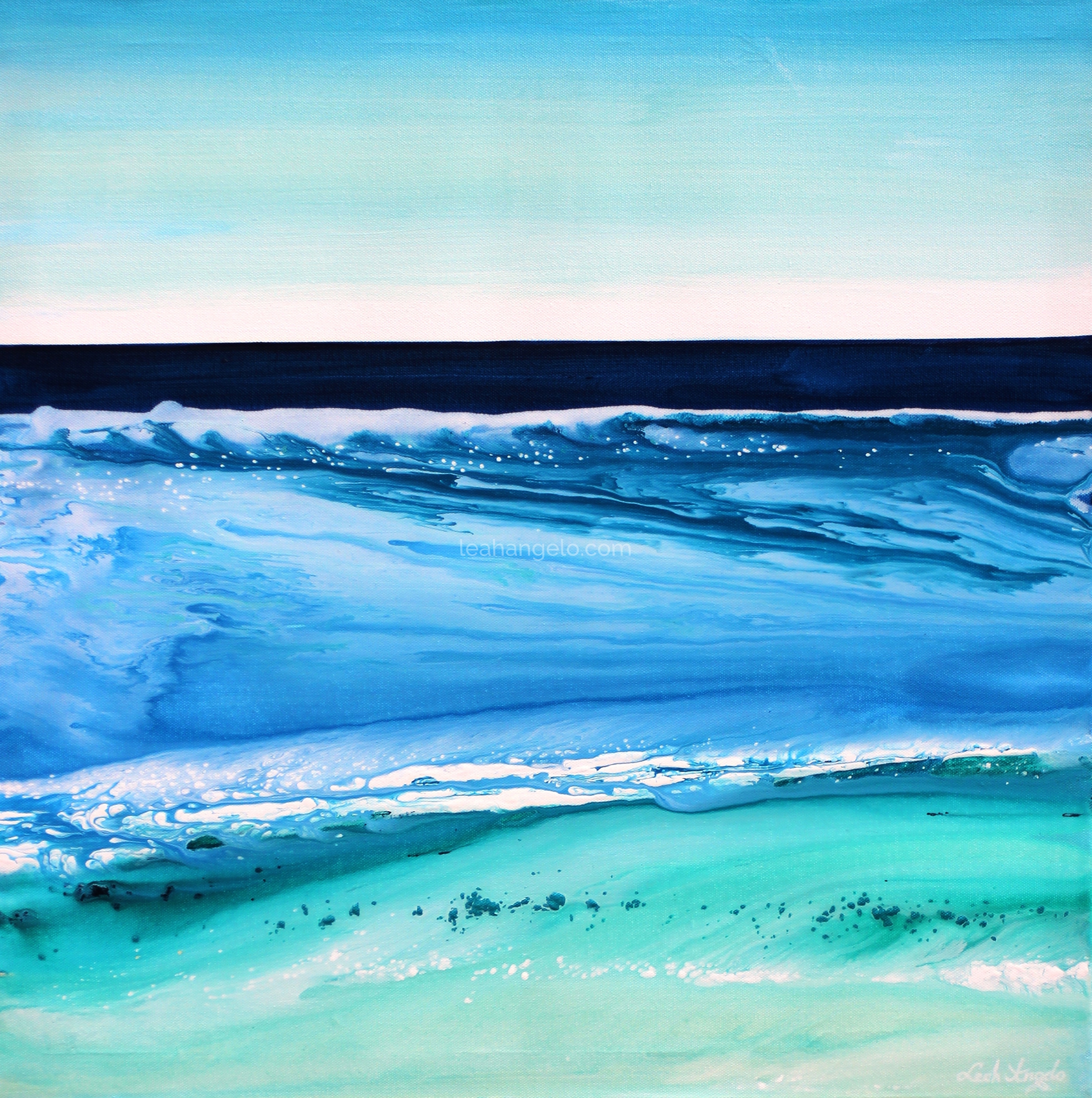 MOVEMENT OF THE SEA Acrylics on Canvas (70 x 70 cm)-Leah Angelo