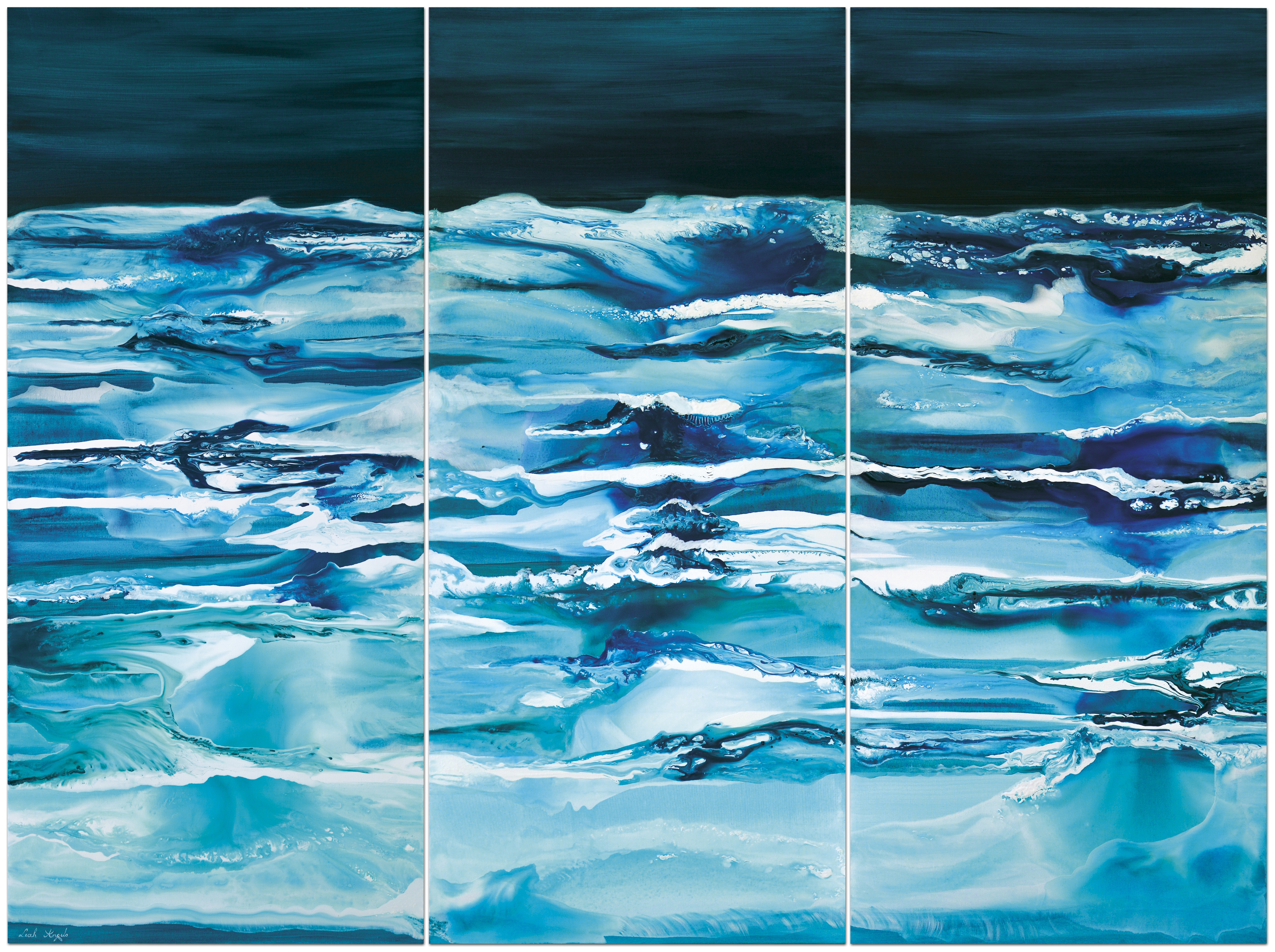 A NIGHT IN PARADISE -  Leah Angelo - Triptych (240 x 180 cm)  Acrylics on Canvas                                                                                                                                                                               