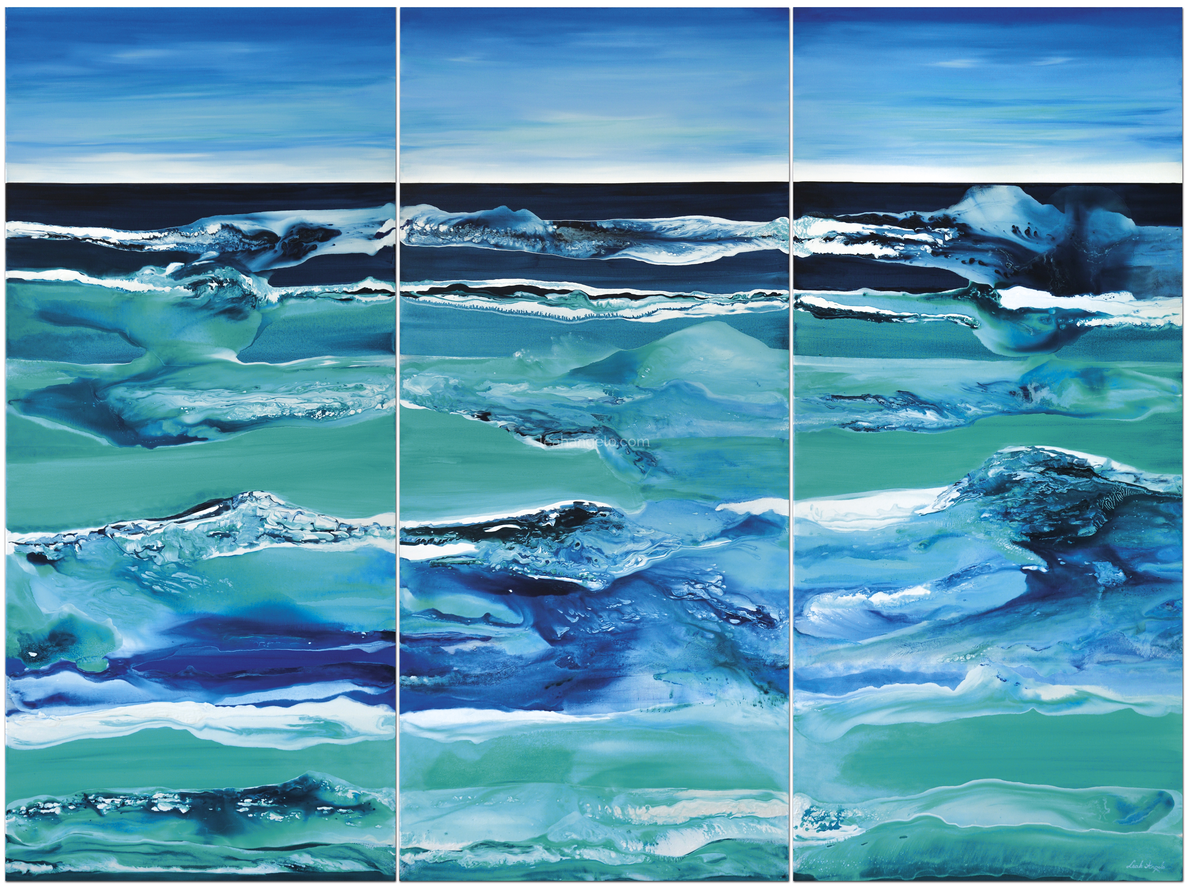 OCEAN WONDERS - Leah Angelo - Acrylics on Canvas Triptych (240 x 180 cm) 