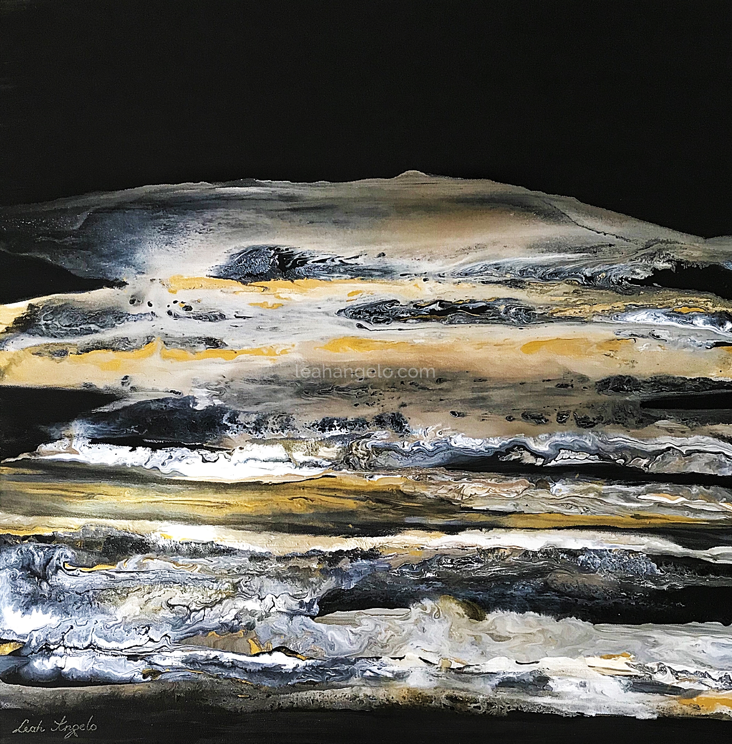 GOLDEN MOMENTS 6  Acrylics on Canvas (100 x 100 cm)-Leah Angelo