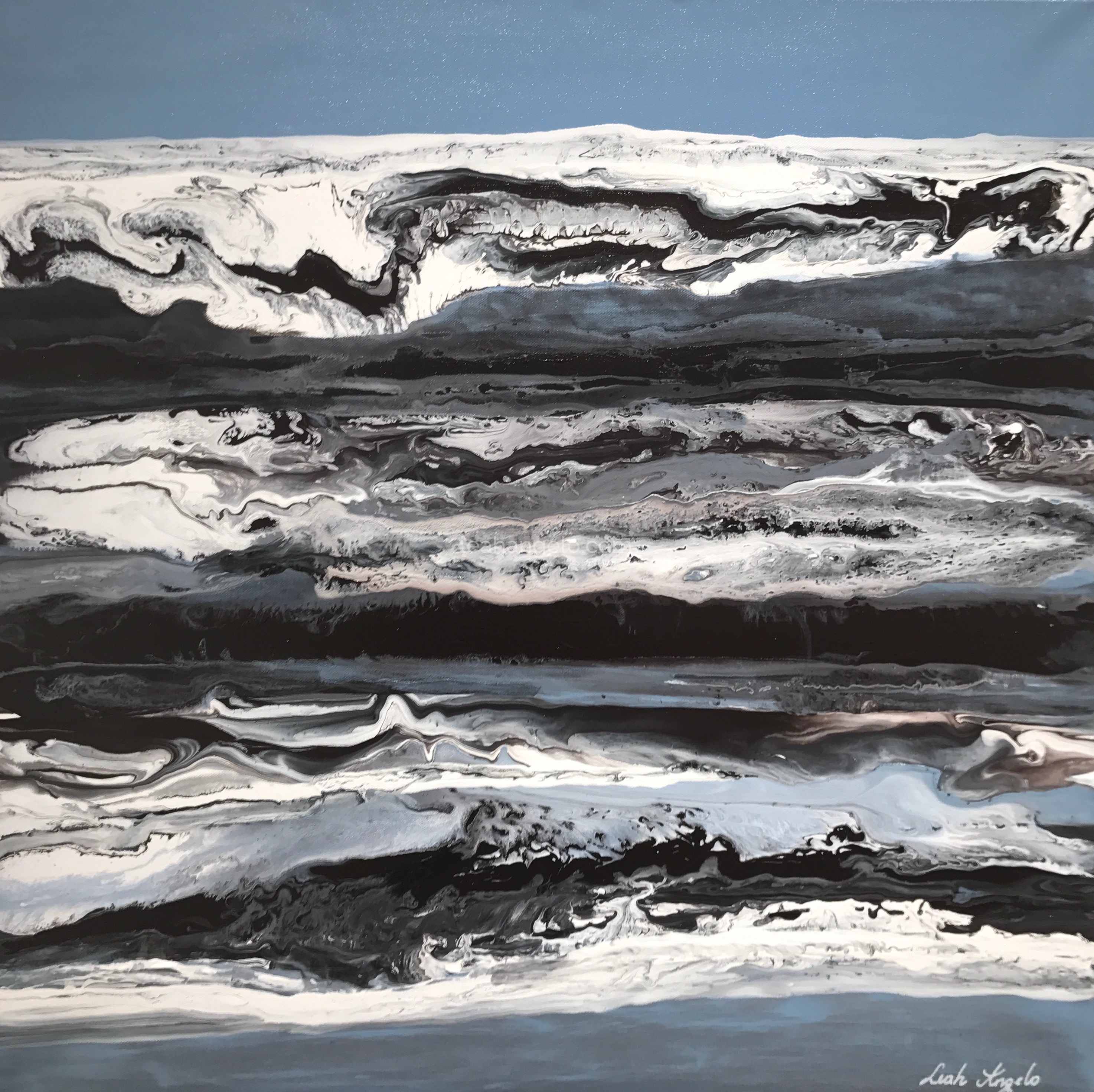 OCEAN WORLD 002, Acrylics on Canvas, 80 x 80 cm, Leah Angelo