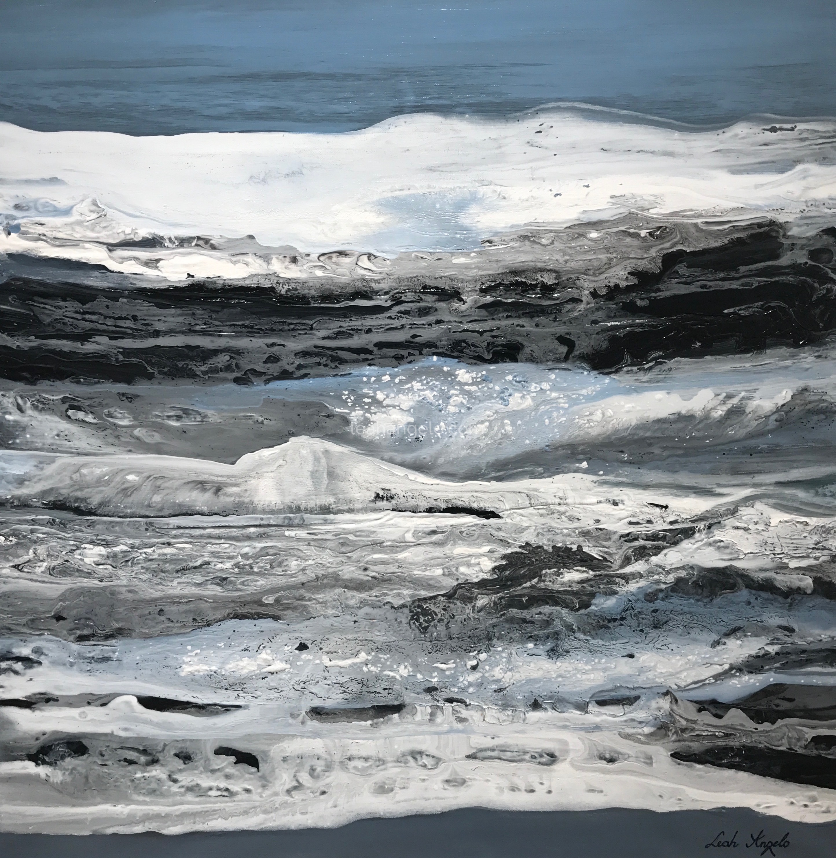 THE SOUND OF THE SEA, 80 x 80 cm, Acrylics on Canvas, Leah Angelo